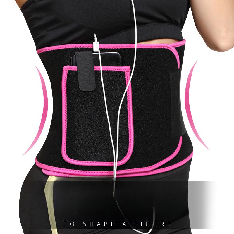 Пояс для потоотделения, спортивная защита талии, фитнес, потоотделение, потоотделение и сжигание жира, можно положить мобильный телефон, брюшной пояс, беговую и скакалку