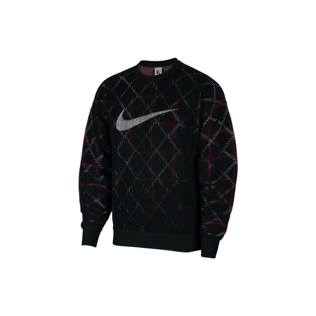 Nike Logo Print Crew Neck Pullover Sweatshirt Men Sweatshirt Black CJ0807-011