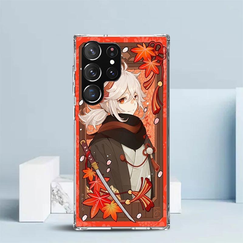 Чехол для телефона Kazuha Genshin Impact для Samsung Galaxy S24 S25 Edge S26 Ultra S22 S23 Plus S21 + S20 FE Мягкая задняя крышка из ТПУ Galaxy