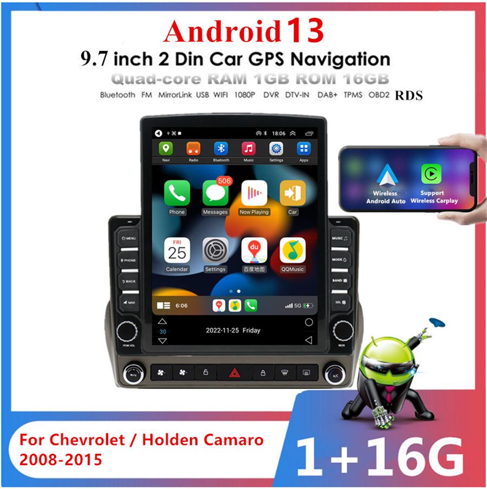 9.7'' Android 13 Carplay 1GB 16GB Car Radio Navi GPS For Chevrolet Camaro Holden