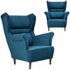 Zoja Scandinavian Family Furniture Wing Chair Turquoise Blue Sea