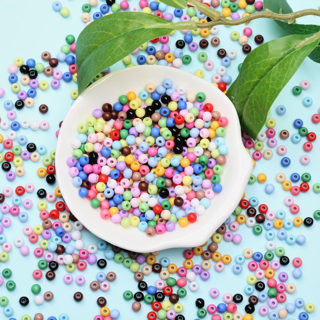 Hanmade Findings DIY Fashion Jewelry Accessories Acrylic Beads Loose Beads 4mm 1000PCS