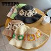 Women Hollow Flower Knitted Fisherman Hat Handmade Crochet Matching Basin Hat Spring Summer Sunscreen Sun Hats Female Panama