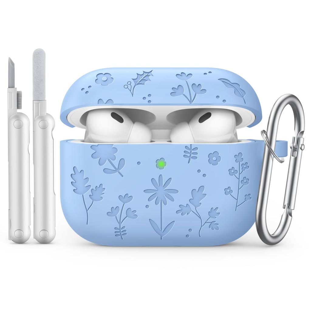 Для AirPods Pro 3 Милый защитный чехол с гравировкой цветка Мягкий силиконовый чехол с полной защитой Противоударный чехол против царапин для AirPods Pro 3