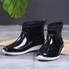 Water Shoes Men Ankle Shoes Rain Boots Pvc Rainboots for Men 2024 Solid Color Fashion Fishing Boots Ankle
