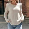 Autumn and Winter Women's Blouse Knitwear Autumn and Winter Round Neck Pit Strips Abrasive Lace Long-sleeved Tops