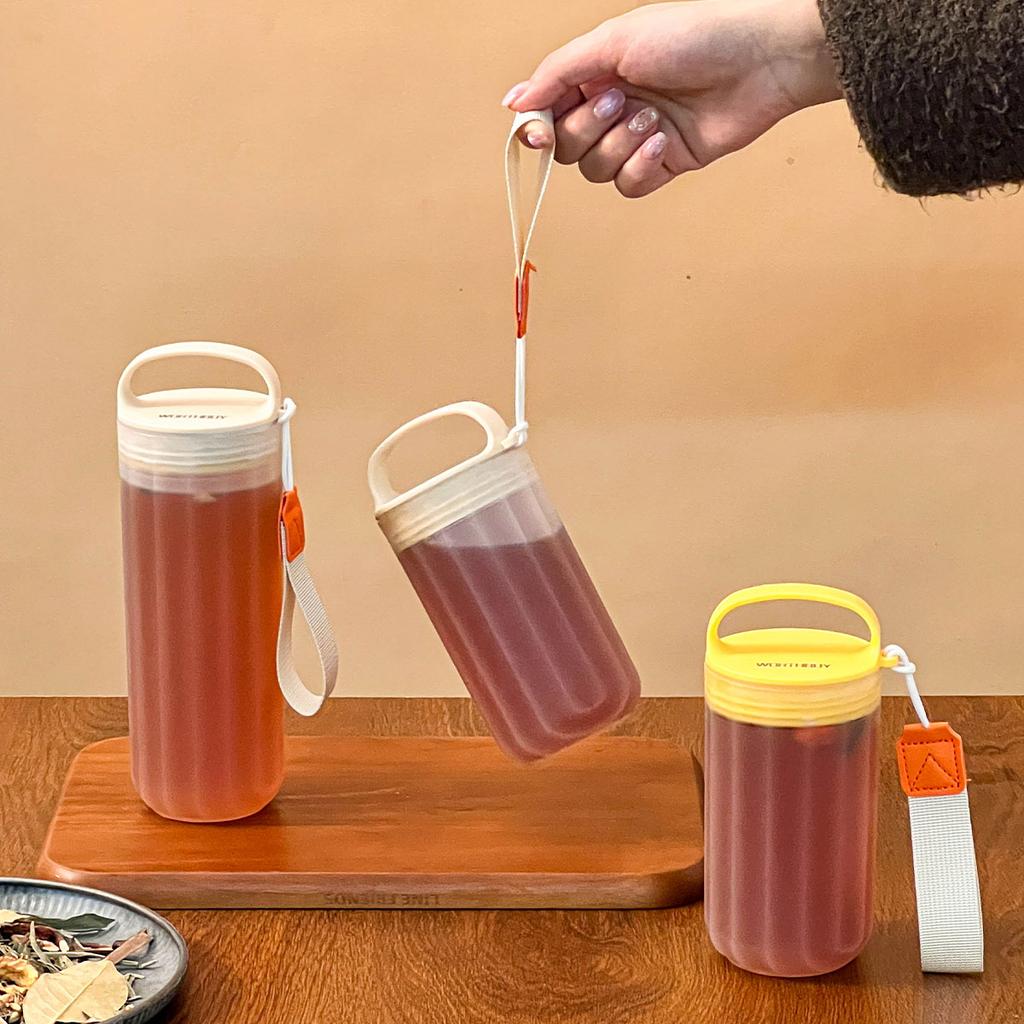 New 350/550Ml Plastic Water Bottle With Handle&Rope Leak Proof Drinking Bottle Travel Sport Portable Milk Coffee Cup