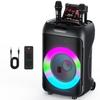 Караоке-машина T36, 6,5-дюймовый басовый динамик, большая Bluetooth-караоке-колонка с 2 беспроводными микрофонами, поддерживает удаление вокала