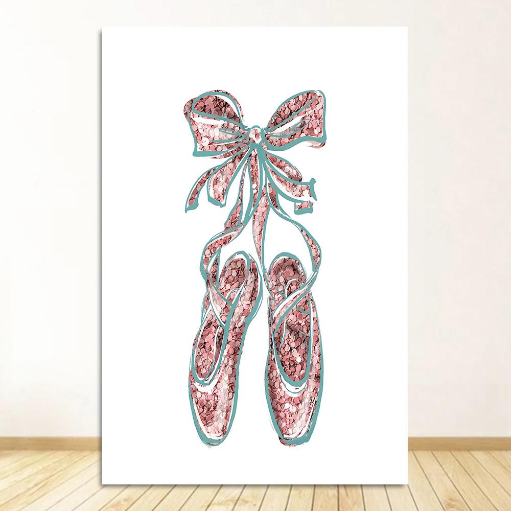 Маленькая принцесса балерина холст плакат розовый лебедь принт живопись детская настенная живопись плакаты балетная девушка картина декор детской комнаты