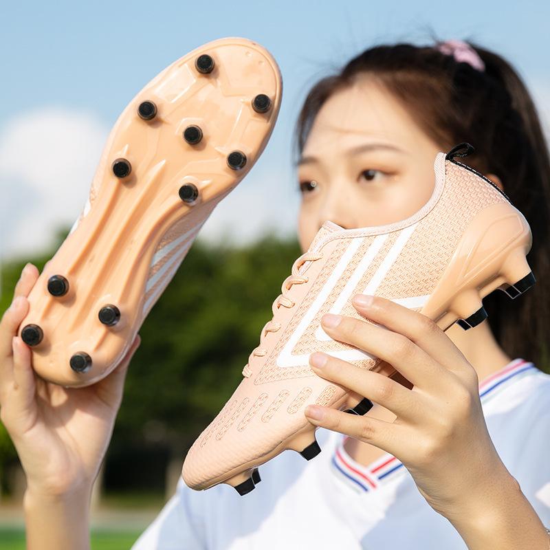 Футбольные бутсы мужские и женские подростки fly-woven сетка длинный шип дно сломанный шип трава спортивные тренировочные бутсы