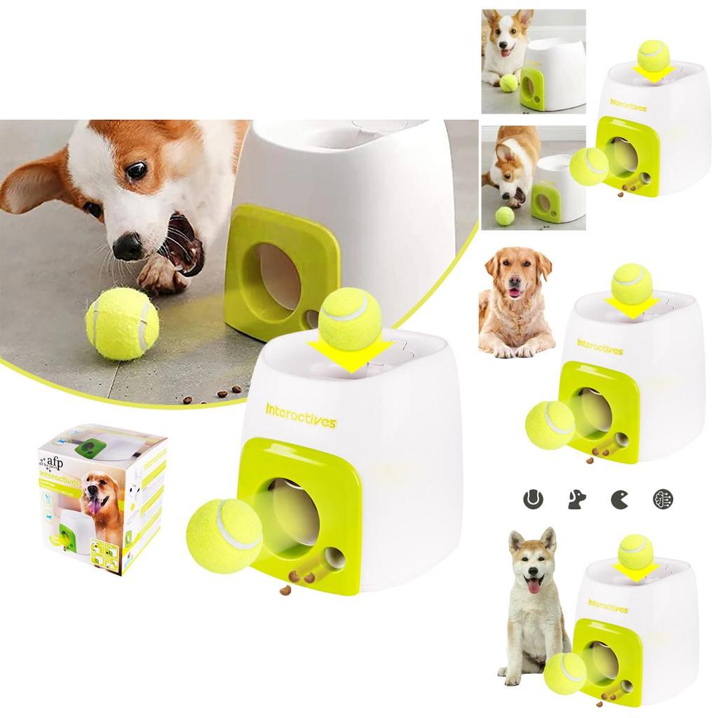 Interactive Pet Dog Food Dispenser Tennis Ball Reward Fetch Toy For Training And Fun