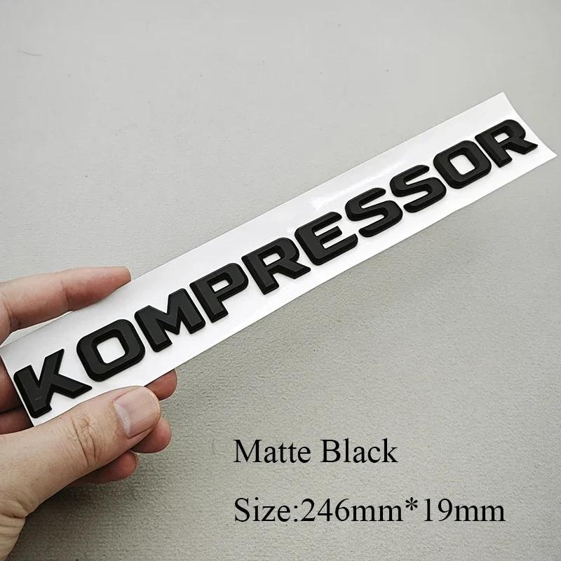 3D KOMPRESSOR Emblem Badge Letters For Benz W203 W204 W211 W210 C SLK Class ABS Glossy Black Chrome Trunk Logo Decal Accessories qqq1