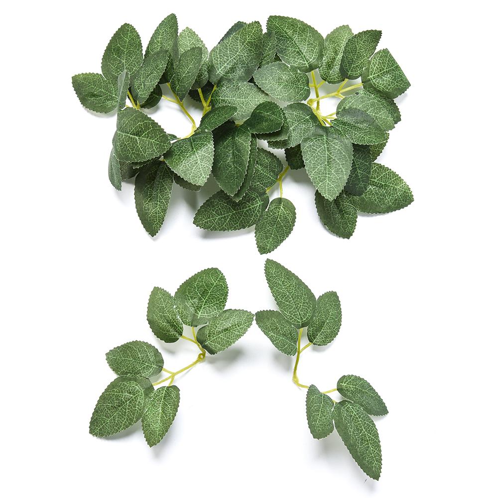 100/10Pcs Artificial Flowers Fake Rose Heads with Stems Valentines Day Gift DIY Wedding Bouquet Decorations Green Leaves