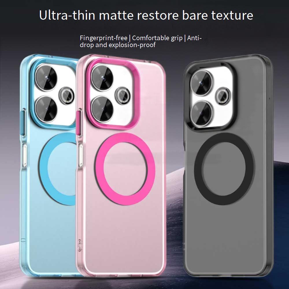 Матовый чехол Magsafe для телефона Xiaomi Redmi 13 5G 13 4G Note 13R Защитный чехол Магнитная беспроводная зарядка Ударопрочная задняя крышка