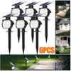 6 шт. 23 светодиодных солнечных фонарей, наружный водонепроницаемый садовый светильник IP65, 3 режима освещения, 2 в 1 для двора, газона, дорожки, гаража, ландшафтного прожектора