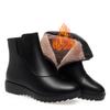 Women's Boots Soft Leather Mother Cotton Shoes Winter Plush Wedges Women's Ankle Boots Middle-aged Warm Low Heel Thick Shoes