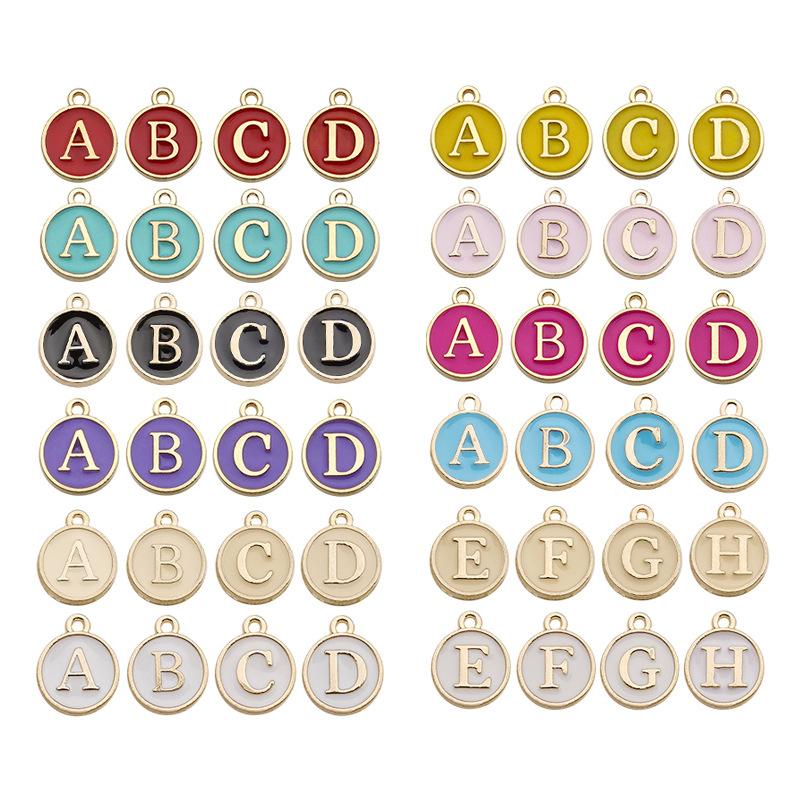 Diy Alloy Accessories Set English Letter Brush Double-Sided Alloy Dripping Pendant