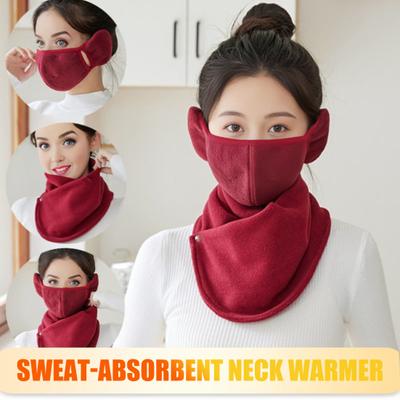 2 шт./компл. флисовый шейный воротник, термозащитный комплект для лица, утолщенная теплая флисовая накидка на кнопки, аксессуар для холодной погоды