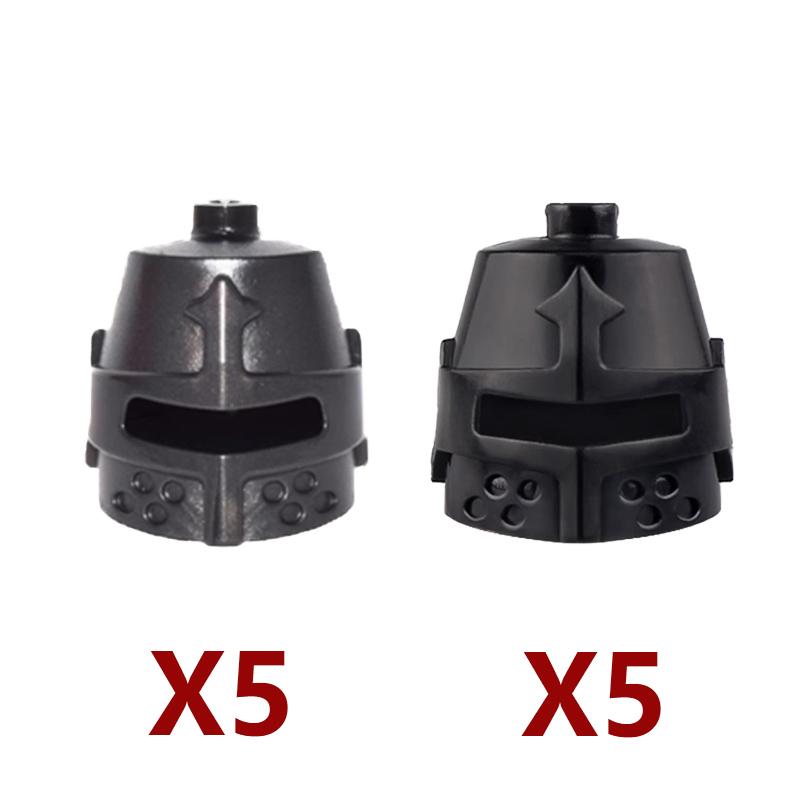 Конструктор MOC Средневековый Рыцарь Римский Солдат Аксессуар Шлем Головной убор Огненное Перо Щит Черный Орел Королевский плащ Кирпичная Игрушка