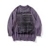 Свитер с принтом букв Diablo Rip для мужчин Ins High Street Trendy Brand Loose Crewneck Pullover