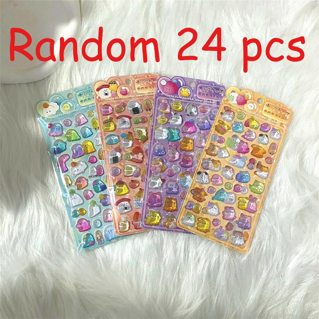 Fun 3D Yoyo Family Ghost Cute Embossed Crystal Decorative Stickers - Kids Stationery Scrapbook Creative Stickers