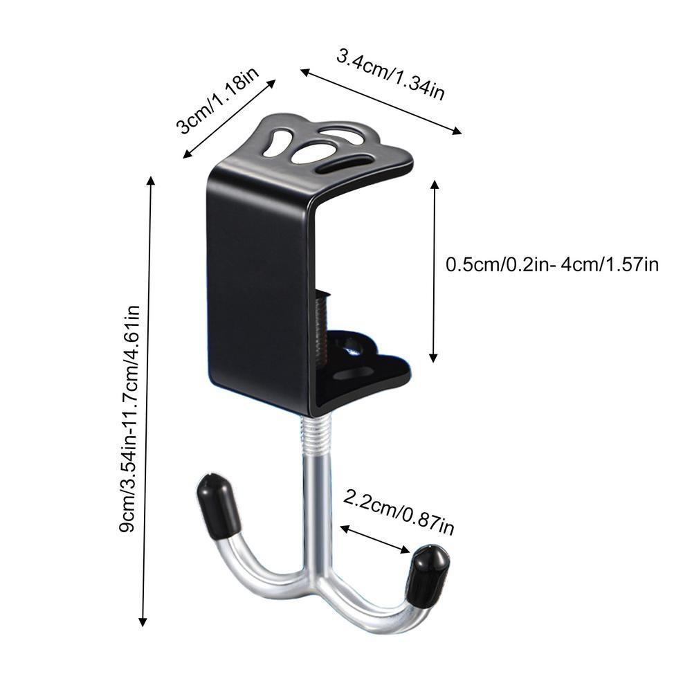 Adjustable Desk Side Hook Double Hooks Handbag Rack New Backpack Holder