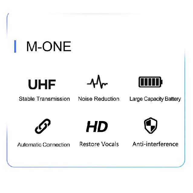 M-ONE UHF Microphones DSP Wired To Wireless System XLR Transmitter Receiver Signal Adapter For Dynamic 48v Condenser Microphone
