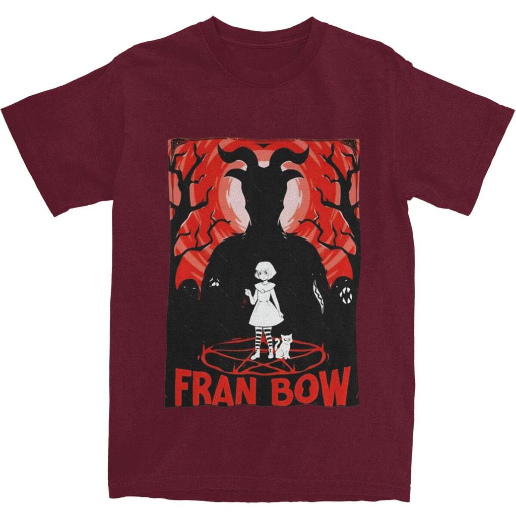 Винтажная футболка Новинка Fran Bow 100% Хлопок Футболки Играющий Геймер Хип-хоп Футболка для Унисекс Эстетичный Топ с Короткой Рукавой Футболки