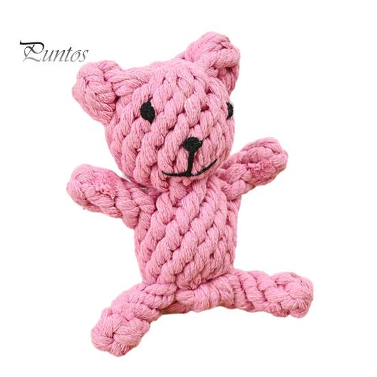 Interactive Cotton Rope Dog Toy Cute Rabbit Bear Giraffe Octopus Shape Dog Chew Toy Bite-resistant Pet Squeaky