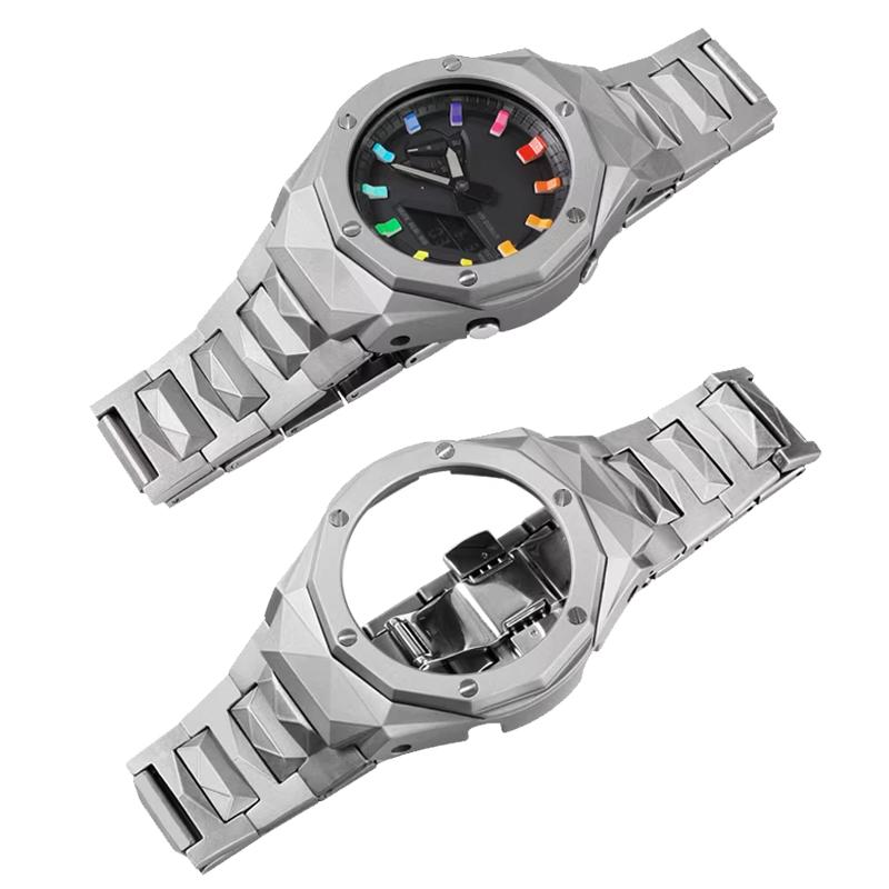 GA2100 GA-B2100 Для Casio Дуб Фермерский GA-2110 Модифицированный 316L Восьмиугольный Металлический Корпус Ремешок Аксессуары для Часов