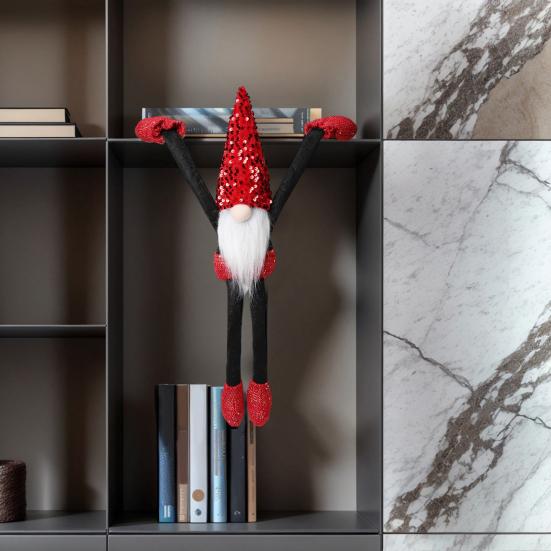 Рождественский гном кукла украшение шляпа с пайетками гном эльф с длинными руками и ногами плюшевая кукла без лица подвесное украшение на полку для декора полки камина