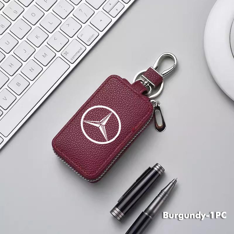 For Benz Car Key Wallet Keys Organizer Bag Zipper Key Case Decoration Accessories AMG Exclusive W204 W222 W205 W203 W213 W124 YQF7