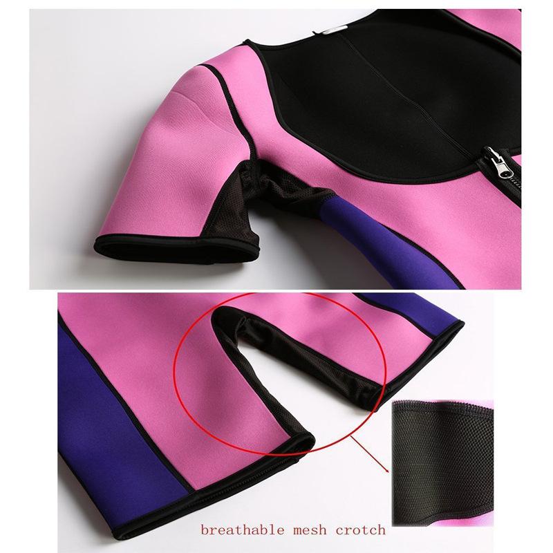 Женские спортивные боди для похудения, фитнес-корсеты на молнии, утягивающие живот, цельные боди с коротким рукавом