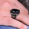 Великолепный османский дизайн, серебряное мужское кольцо с ониксом, серебро 925 пробы, турецкое мужское кольцо ручной работы, идея подарка для мужчин