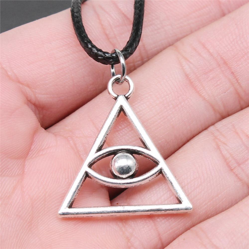 Колье 45 см Кожаная цепочка Большой Глаз Гора Минималистичные ювелирные компоненты QN029