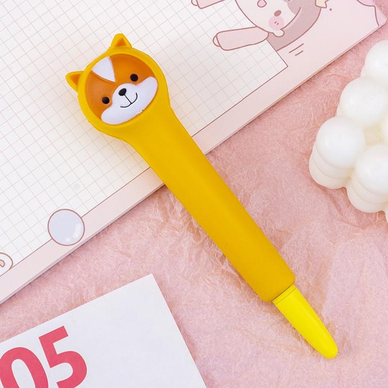 Cute Cartoon Fruit Animal Decompression Gel Pen Creative Fun Kid Soft Elastic Pinch Pen Student Stationery School Supplies