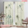 2pcs 2D Flat Printing Curtains Life Dragonfly Dandelion Moments Polyester Without Electricity Holiday Decorations Use for