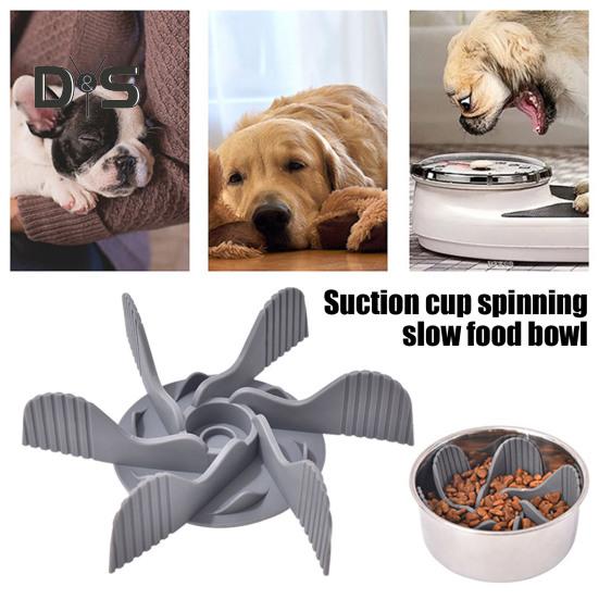 Вставка для мисок для собак с присосками, силиконовая головоломка с защитой от удушья, вставка для мисок для собак с медленной подачей, для обычных и высоких мисок для собак