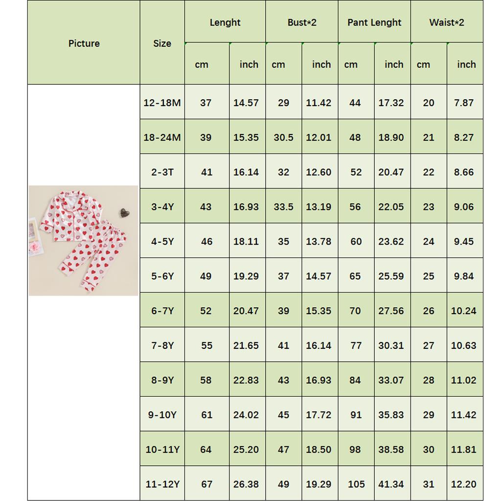Комплект домашней одежды на осень для мальчиков и девочек, рубашка с длинными рукавами и пуговицами на лацканах с принтом в виде сердца + свободные длинные брюки на резинке на талии, пижамный комплект
