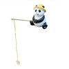 Cartoon Frog Panda Fishing Statue Resin Miniatures Figurine Garden Decor Animal Sculpture  Balcony
