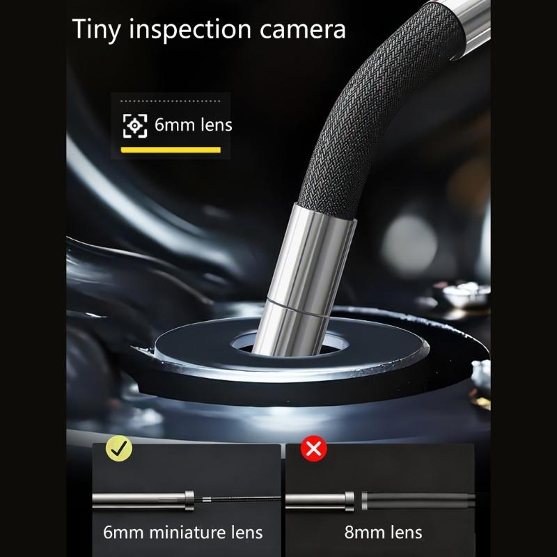 Flexible Industrial Borescope With 6 Customizable LED radiances And 210 Degree Reverse Curving For Narrow Areas