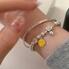 Браслет с металлическим шариком и маленьким ромашкообразным смайликом, женский дизайн, чувство индивидуальности, простой, универсальный, темпераментный браслет, браслет