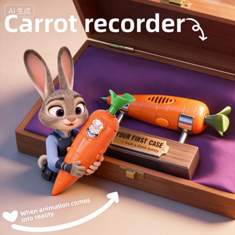 Carrot Voice Recorder Electronic Sound Toy Can Write Graffiti Ballpoint Pen Novelty Voice Recorder Pen Gift