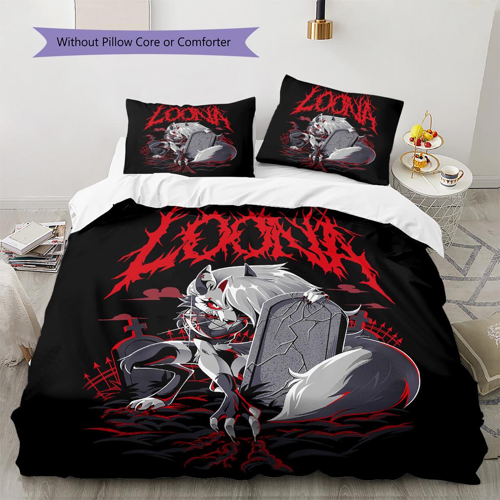 Loona  Pattern Bedding Quilt Set  Home Decoration  Gift (1 * duvet cover + 2 * pillowcase  without core)