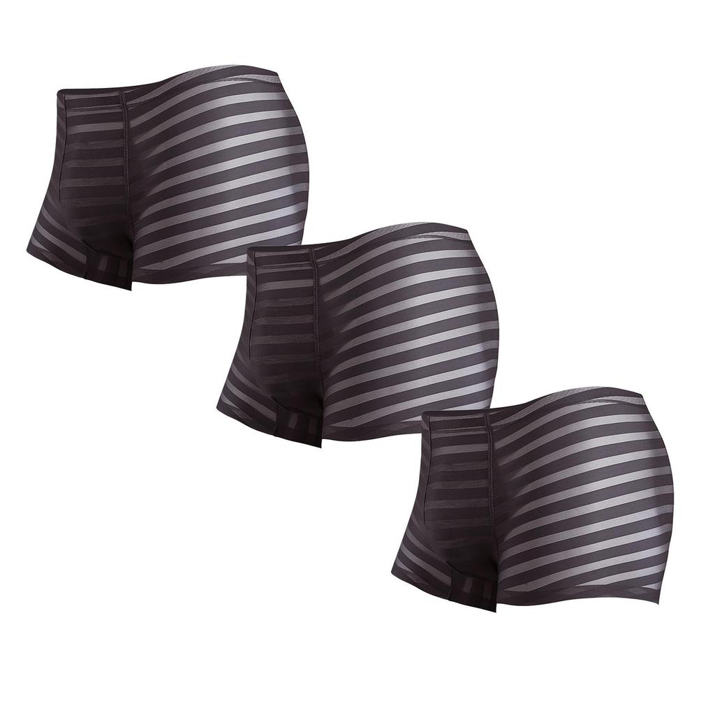 Aoyuan мужские дышащие полосатые боксерские шорты из ледяного шелка