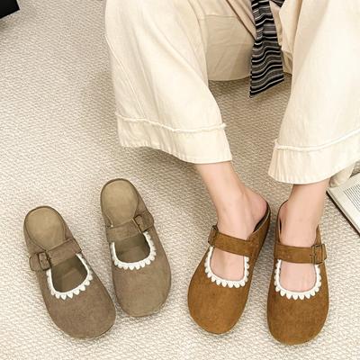 Модные женские танкетки, шлепанцы, повседневные мюли, модные сандалии-слингбэки, дизайнерские замшевые слайды 2025 Новые летние Zapatillas De Mujer