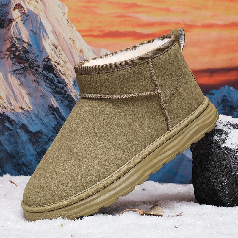 Мужские зимние ботинки Качественные замшевые ботильоны Модные повседневные ботинки с высоким голенищем Зимние плюшевые теплые хлопковые ботинки для мужчин Зимние ботинки