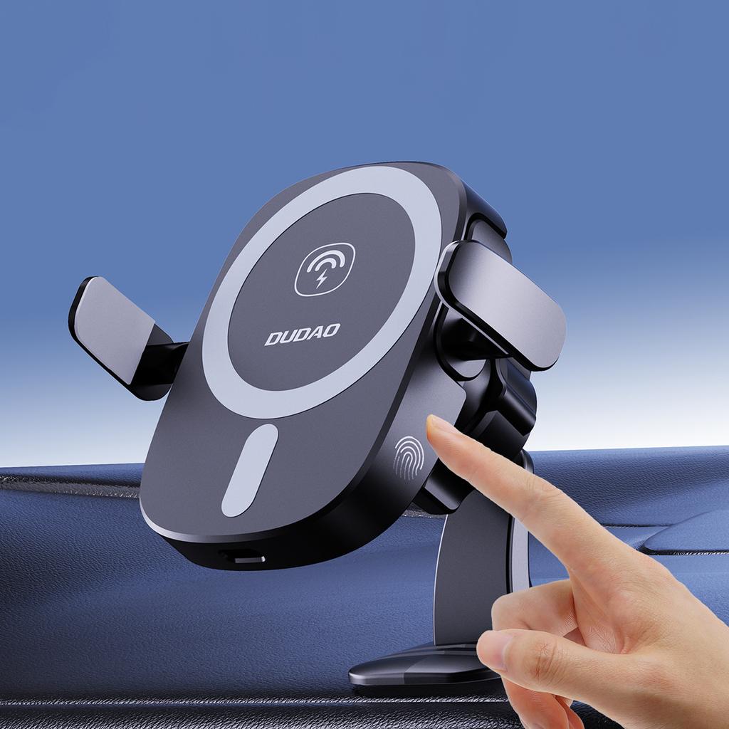 Dudao FW11 Car Mount & 15W Wireless Charger for Air Vents/Dashboard - Black