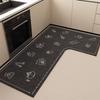 L-shaped Dirt-resistant Diatom Mud Floor Mat with Advanced Sense Easy To Clean Anti-slip Mat Household Water-absorbing Quick-drying Foot Mat