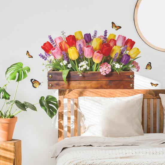 Tulip Flower Wall Stickers Peel and Stick Wall Decals Vinyl Floral Stickers